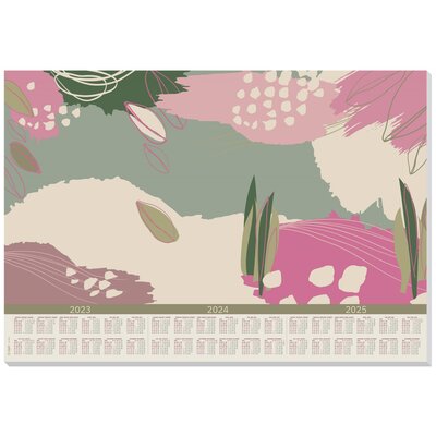 Sigel HO309 Asztali alátét Abstract Leaves 3 éves naptár Rózsaszín, Rózsa, Zöld (Sz x Ma) 59.5 cm x 41 cm