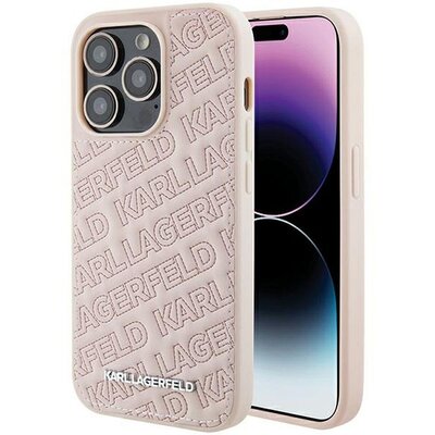 Eredeti tok KARL LAGERFELD KLHCP15LPQKPMP for iPhone 15 Pro (Quilted Pattern / pink)