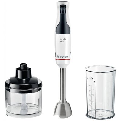Bosch Haushalt MSM4W220 Rúdmixer 600 W Keverőpohárral, Mérőpohárral, Aprító feltéttel, BPA mentes Fehér, Szürke