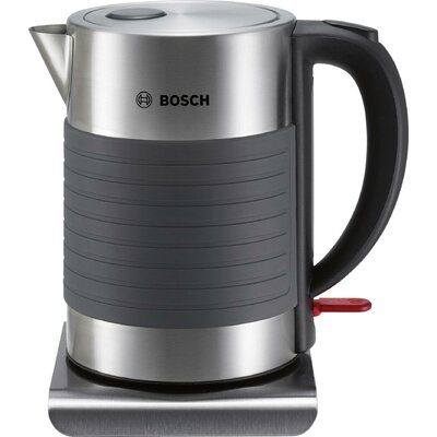 Bosch Haushalt TWK7S05 Vízforraló Zsinór nélküli Nemesacél, Fekete