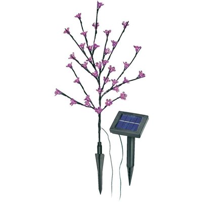 LED-es leszúrható napelemes kerti lámpa, virág forma, rózsaszín, 0,6 W, Esotec 102104