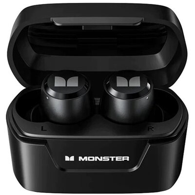 MONSTER XKT05_BLK MONSTER XKT05 bluetooth fülhallgató SZTEREO (v5.2, TWS, zajszűrő, mikrofon, LED + töltőtok) FEKETE