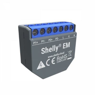 Shelly Em egy fázisú, nagyteljesítményű fogyasztásmérő és vezérl