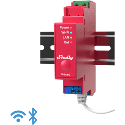 Shelly Pro 1PM DIN-sínre szerelhető okosrelé,áramfogyasztásmér.