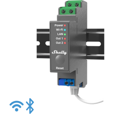 Shelly Pro 2 DIN sínre szerelhető 2 áramkörös Wifi-s okosrelé