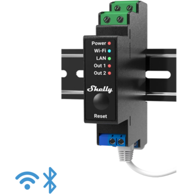 Shelly Pro 2PM DIN sínre szerelhető Wifi-s,áramfogy. méréssel