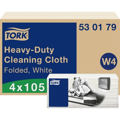 TORK 530179 Extra erős tisztító törlőkendők fehér W4, többcélú, 4 x 105 törlőkendő Mennyiség: 420 db