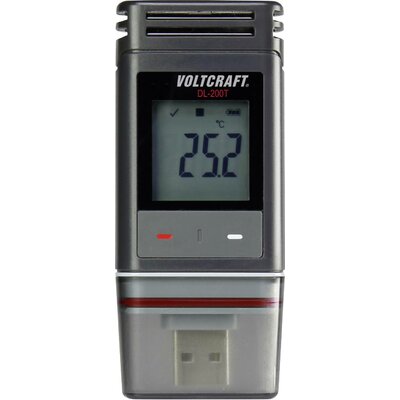 VOLTCRAFT DL-200 TISO1 DL-200T Hőmérséklet adatgyűjtő Kalibrált (ISO) Mérési méret Hőmérséklet -30 - +60 °C PDF funkció