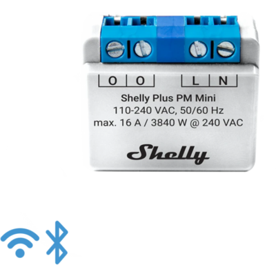 Shelly PLUS PM mini Wifi fogyasztásmérő relé, 16 A