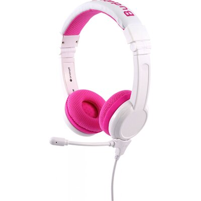onanoff BuddyPhones® Gyermek On Ear headset Vezetékes Rózsaszín Hangerő korlátozás, Összehajtható, Headset, Izzadásálló