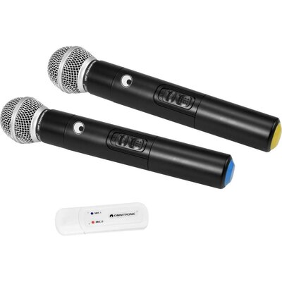 Omnitronic UWM-2HH USB Vezeték nélküli mikrofon készlet Vezeték nélküli Kapcsoló