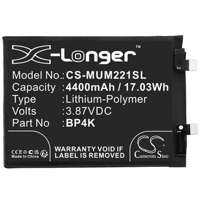 CAMERON SINO CS-MUM221SL CAMERON SINO Li-Polymer akkumulátor (3,87V / 4400mAh, Xiaomi BP4K kompatibilis) FEKETE