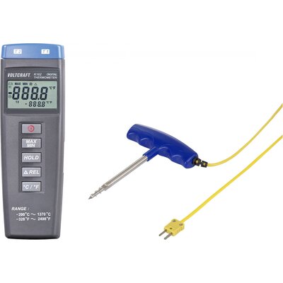 VOLTCRAFT K102 + TP301 Hőmérséklet mérőműszer Kalibrált (ISO) Érzékelő típus K