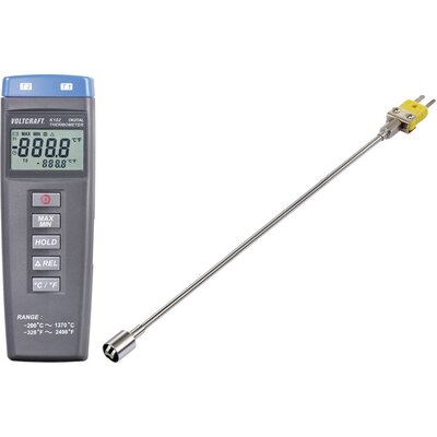 VOLTCRAFT K102 + TP205 Hőmérséklet mérőműszer Kalibrált (ISO) Érzékelő típus K