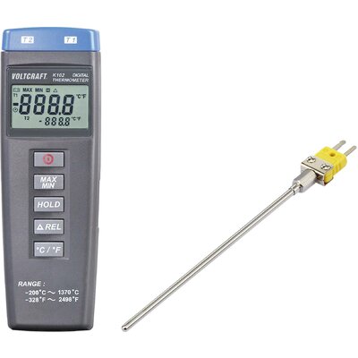 VOLTCRAFT K102 + TP200 Hőmérséklet mérőműszer Kalibrált (ISO) Érzékelő típus K