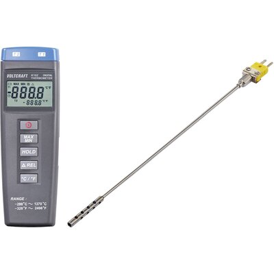 VOLTCRAFT K102 + TP201 Hőmérséklet mérőműszer Kalibrált (ISO) Érzékelő típus K