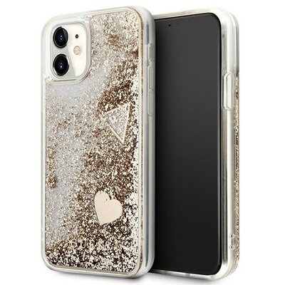 Eredeti tok GUESS GUOHCN61GLHFLGO for iPhone 11 (Liquide Glitter Charms / gold)