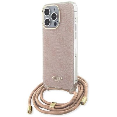 Eredeti tok GUESS GUHCP15XHC4SEP for iPhone 15 Pro Max (Crossbody Cord 4G Print / pink)