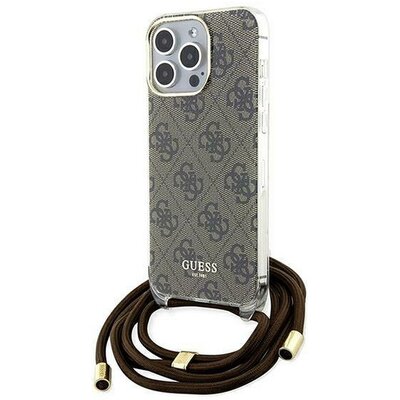 Eredeti tok GUESS GUHCP15XHC4SEW for iPhone 15 Pro Max (Crossbody Cord 4G Print / brown)