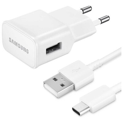 SAMSUNG EP-TA12_EP_DN930 SAMSUNG hálózati töltő USB aljzat (10W, 5V / 2A + EP-DN930E Type-C kábel) FEHÉR [Samsung Galaxy A05 (SM-A055F)]
