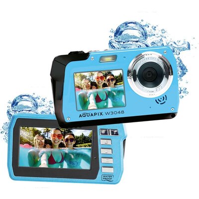 Aquapix W3048-I Edge Iceblue Digitális kamera 48 Megapixel Jég, Kék Víz alatti kamera, Elülső kijelző