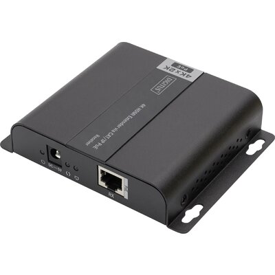 Digitus DS-55125 1 port HDMI vevő Extender, hálózati kábelen keresztül, Fém ház, Ultra HD-re alkalmas, Távirányítóval, Státusz LED-del, Beépített hálózati
