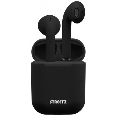 STREETZ TWS-0003 In Ear headset Bluetooth® Stereo Fekete Távirányító, Headset, Töltőtok