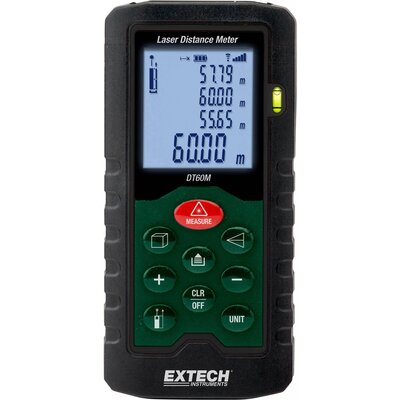 Extech DT60M Lézeres távolságmérő Kalibrált (ISO) Mérési tartomány (max.) 60 m