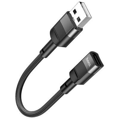 HOCO U107_10CM HOCO U107 adapter kábel (USB aljzat - Type-C, 3A, 10cm) FEKETE [Samsung Galaxy Tab A9 LTE (SM-X115), Xiaomi Poco M6 Pro LTE]