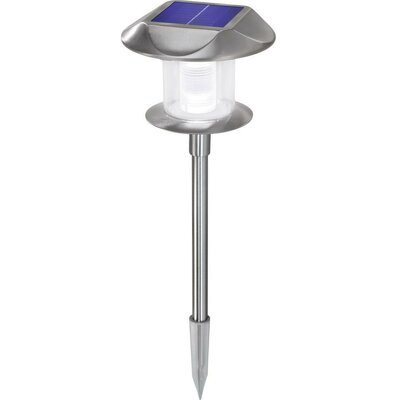 LED-es fali/leszúrható napelemes kerti lámpa, rozsdamentes acél, Esotec Sunny 102093