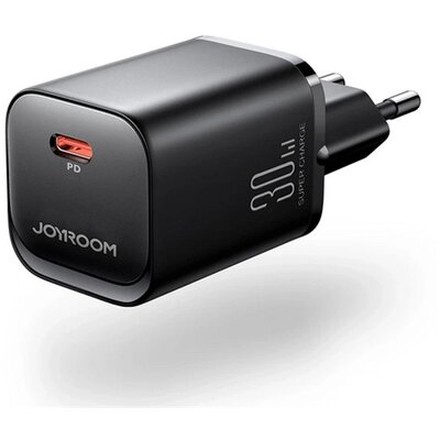 JOYROOM JR-TCF07EU JOYROOM hálózati töltő USB aljzat (5V/3A, 30W, PD gyorstöltő) FEKETE