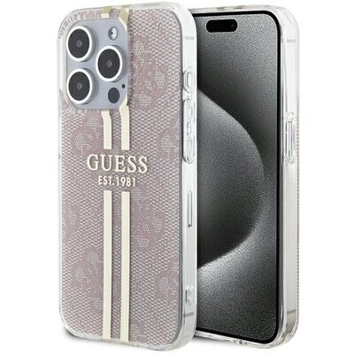 Eredeti tok GUESS GUHCP15LH4PSEGP for iPhone 15 Pro (4G Gold Stripe / pink)