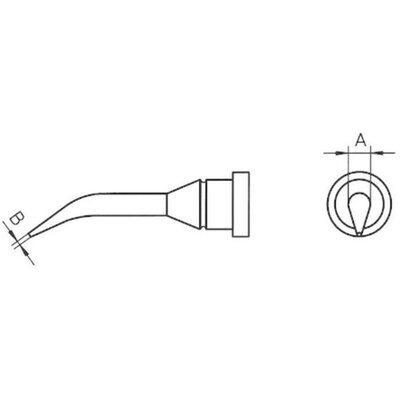 Weller LT pákahegy, forrasztóhegy LT-1SLX kerek formájú, hajlított csúcshegy 2.0 mm
