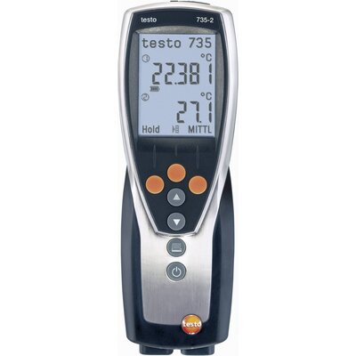 testo 735-2 Hőmérséklet mérőműszer Kalibrált (ISO) -200 - +1370 °C Érzékelő típus K, Pt100