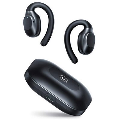 USAMS BHUEM01 USAMS EM20 bluetooth fülhallgató SZTEREO (v5.3, TWS, fülre akasztható, mikrofon + töltőtok) FEKETE [Samsung Galaxy A55 5G (SM-A556), Samsung Galaxy A35 5G (SM-A356)]