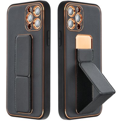 LEATHER tok Kickstand for SAMSUNG Galaxy S24 FE black