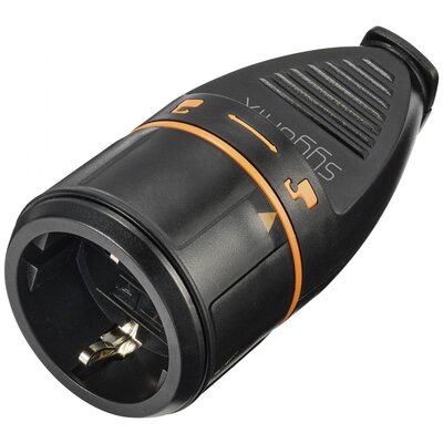 Sygonix SY-5597566 Védőérintkezős alj Műanyag reteszelhető 250 V/AC Fekete, Narancs