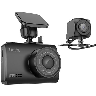HOCO autós kamera kettős kijelzővel (kétcsatornás) DV3 fekete