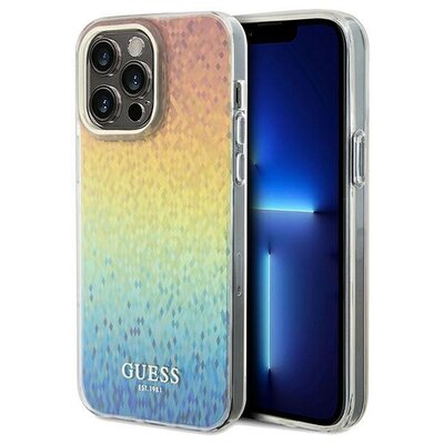 Eredeti tok GUESS GUHCP13LHDECMI for iPhone 13 PRO (IML Faceted Mirror / disco iridescent)