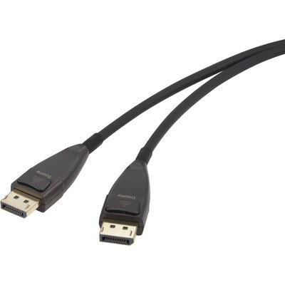 Renkforce Kijelző csatlakozó Csatlakozókábel DisplayPort dugó, DisplayPort dugó 20.00 m Fekete RF-3770962 aranyozott érintkező, Ultra HD (8K) DisplayPort kábel