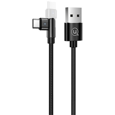 USAMS SJ477_TYPEC_B USAMS U60 adatkábel (USB - Type-C, gyorstöltő, 100cm, LED jelzés, forgatható fej) FEKETE [Nothing Phone (2a)]