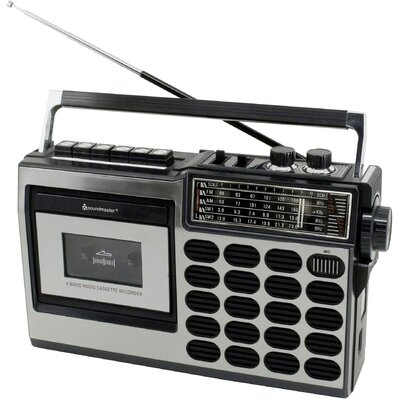 soundmaster RR18SW Koffer rádió URH, AM, KH Felvétel funkció Fekete