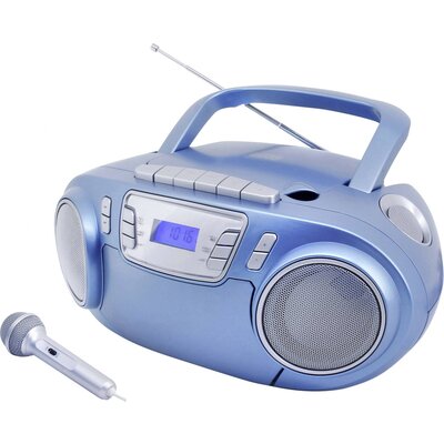 soundmaster SCD5800BL CD-s rádió URH USB, Kazetta, Rádiófelvevő Mikrofonnal Kék