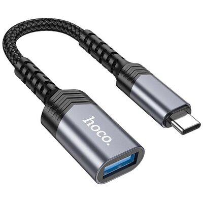 HOCO UA24_TYPEC HOCO UA24 adapter kábel (USB aljzat - Type-C, 4A) FEKETE
