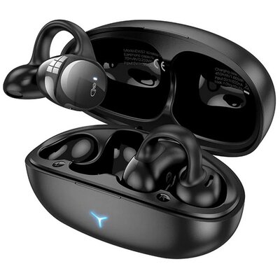 HOCO EW57_BLK HOCO EW57 bluetooth fülhallgató SZTEREO (v5.3, TWS, fülre akasztható, mikrofon + töltőtok) FEKETE