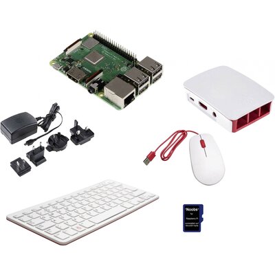 Raspberry Pi® Desktop Kit Raspberry Pi® 3 B 1 GB 4 x 1.2 GHz Billentyűzettel, Egérrel, Noobs OS-sel, Tápegységgel, Házzal, HDMI™ kábellel