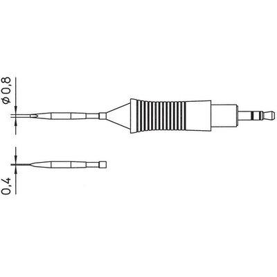 Weller RT8 WMRP mikro pákához hosszú, keskeny, kétoldalt csapott, véső formájú pákahegy, forrasztóhegy 0.8 mm