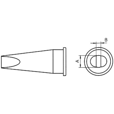 Weller LHT-C WSP 150 pákához rövid, kétoldalt csapott, véső formájú pákahegy, forrasztóhegy 3.2 mm