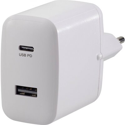 USB-s töltőkészülék max. 3000 mA, USB és USB-C alj, Voltcraft VC-11501480