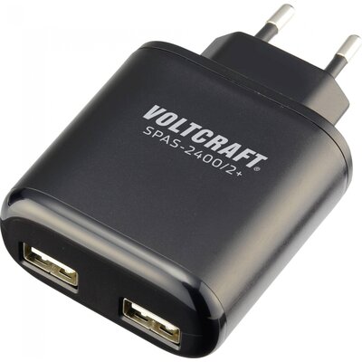 VOLTCRAFT SPAS-2400/2+ USB-s töltőkészülék 24 W Aljzat dugó Kimeneti áram (max.) 4800 mA Kimenetek száma: 2 x USB
